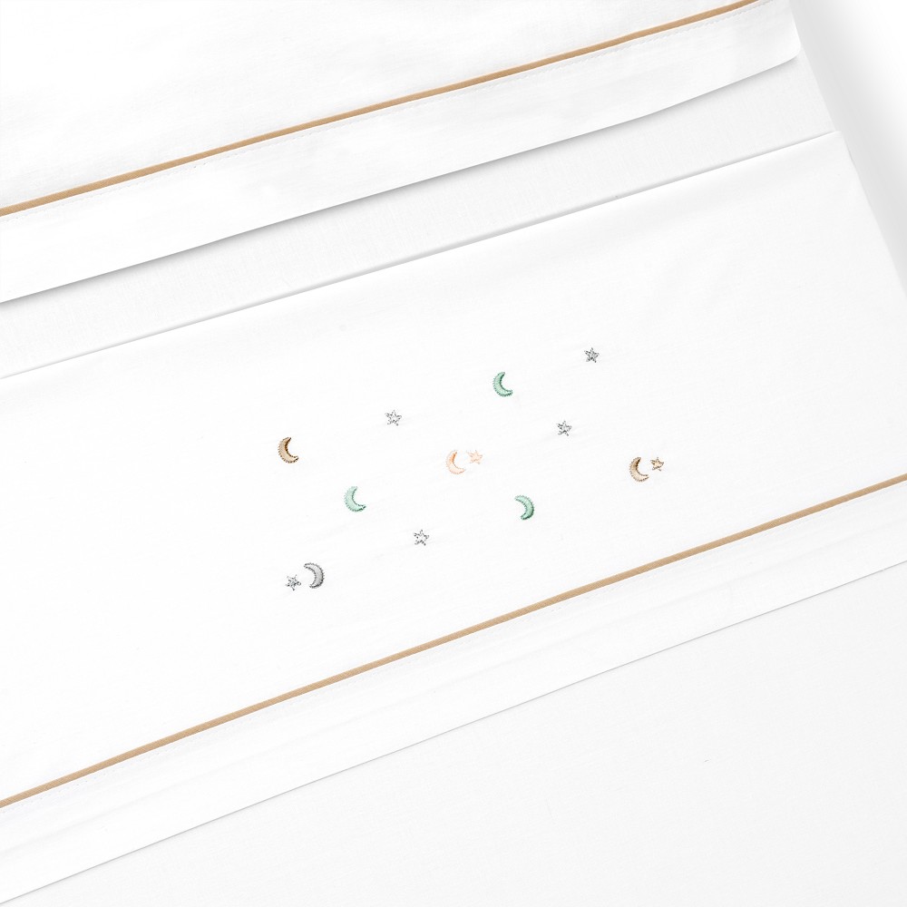 TRIPTICO CUNA ESTRELLA LUNA MULTICOLOR + CHUPETERO BLANCO-BEIGE INTERBABY
