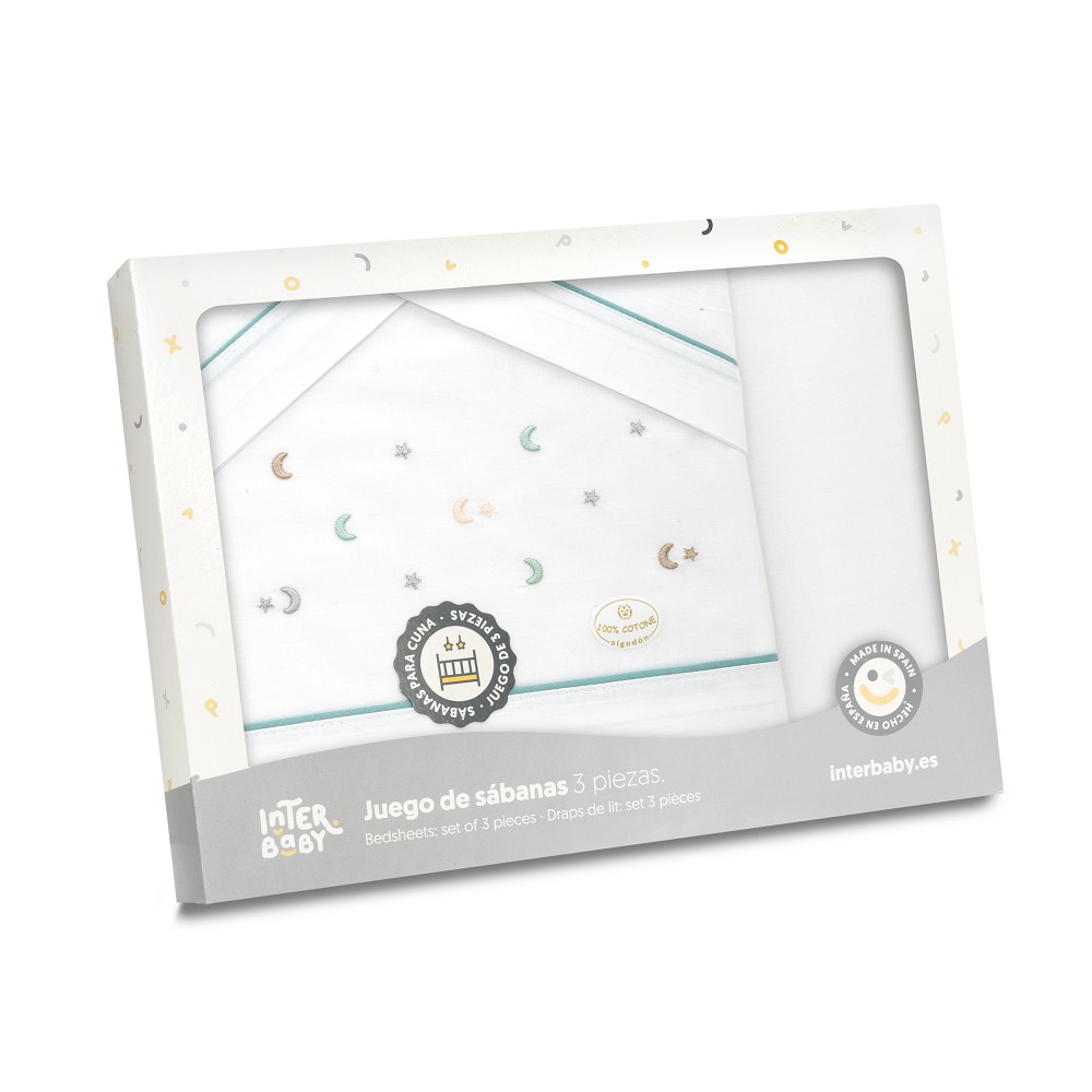 TRIPTICO COCHE ESTRELLA LUNA MULTICOLOR BLANCO-VERDE INTERBABY
