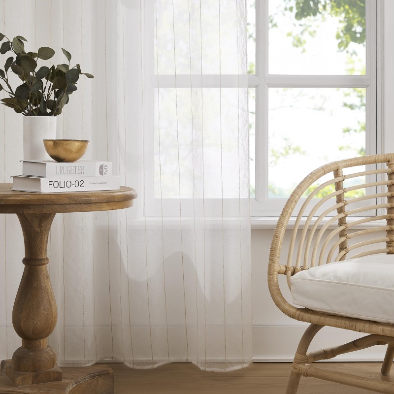 VISILLO RAYAS LACE CON OLLAOS VD-5372 CRUDO 140X265 CAMALTEX