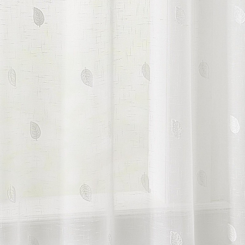 VISILLO RÚSTICO BORDADO HOJAS CON OLLAOS VCL-002 CRUDO 140X265 CAMALTEX