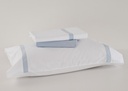 JUEGO SÁBANAS 100% ALGODÓN PERCAL PEINADO 200 HILOS BLANCO-AZUL VIDAL HOME
