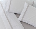 JUEGO SÁBANAS 100% ALGODÓN PERCAL PEINADO 200 HILOS BLANCO-GRIS VIDAL HOME