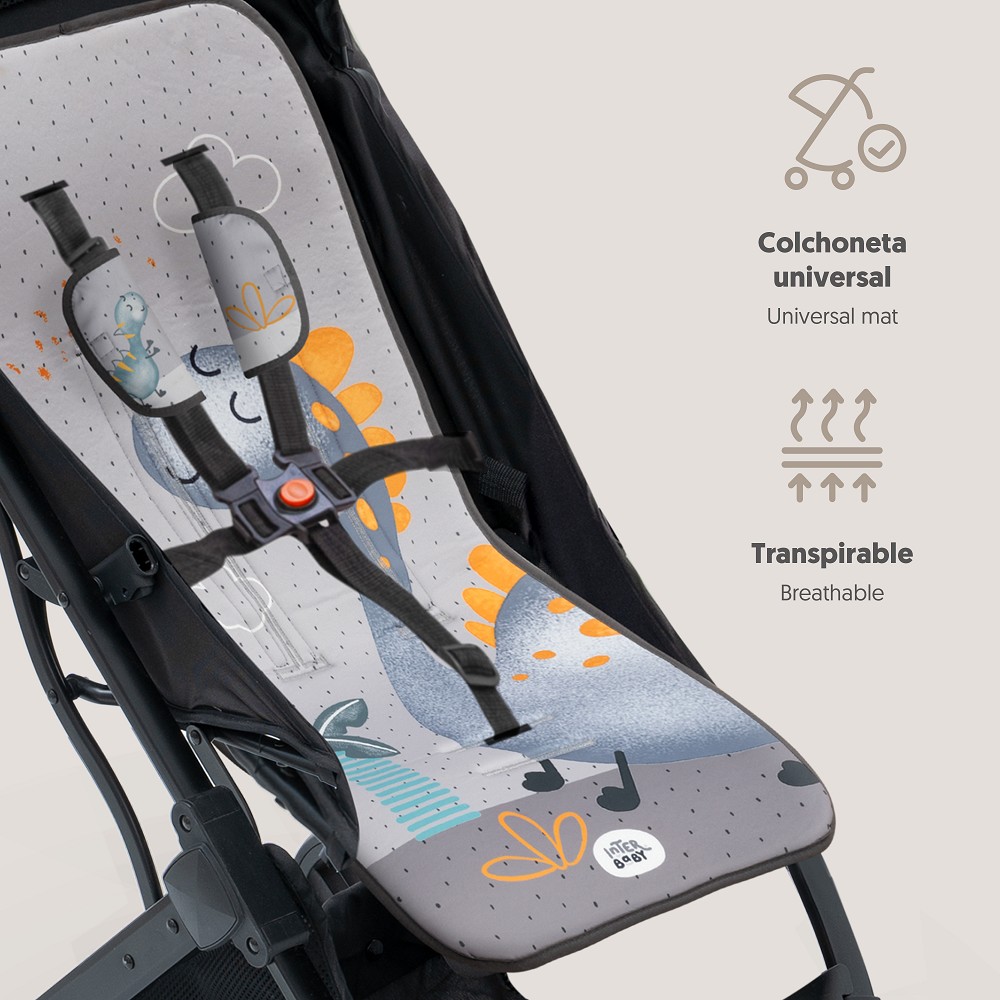COLCHONETA DINO PALMERA GRIS INTERBABY