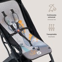 COLCHONETA DINO PALMERA GRIS INTERBABY