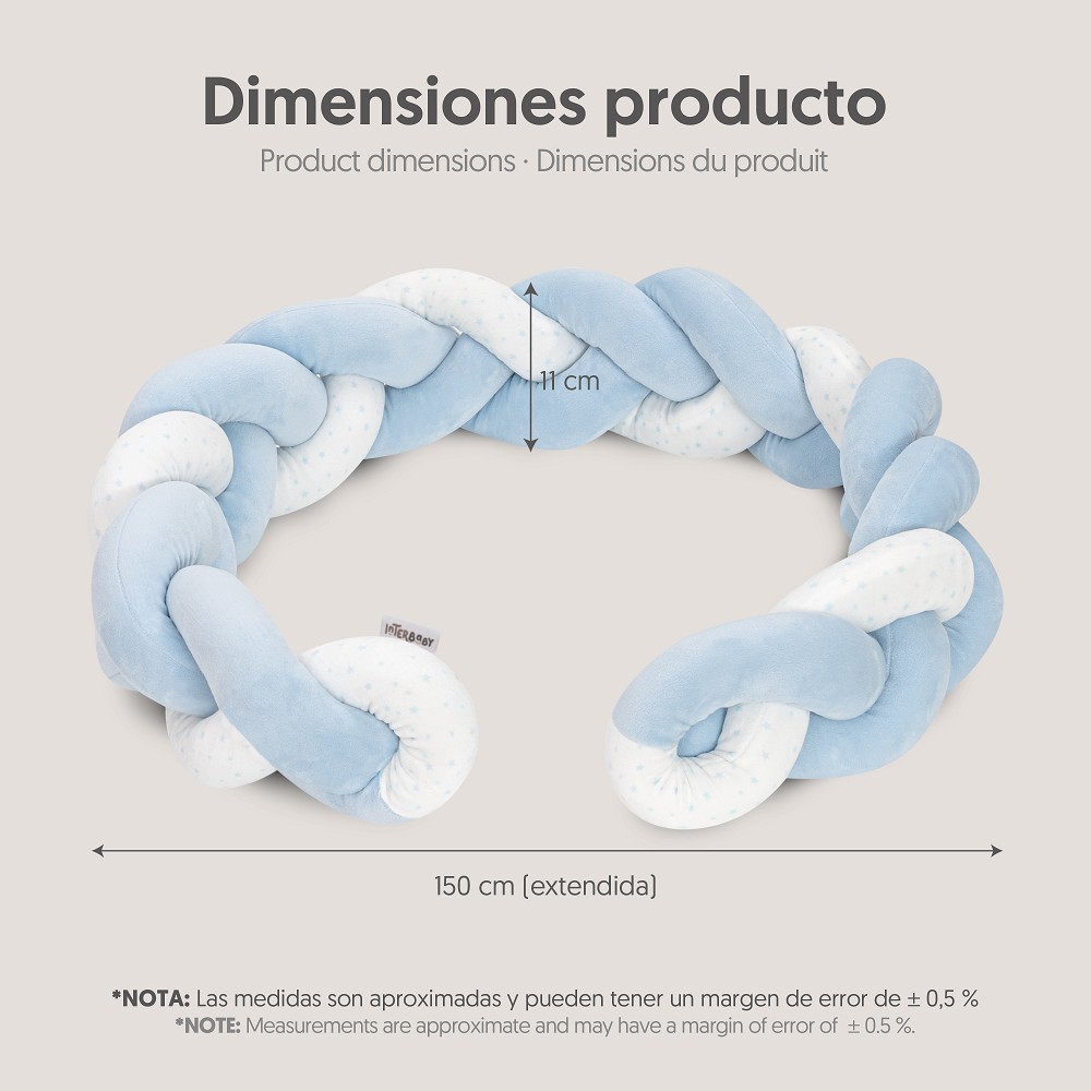 CHICHONERA CUERDA TRENZADA UNIVERSO BLANCO-AZUL INTERBABY