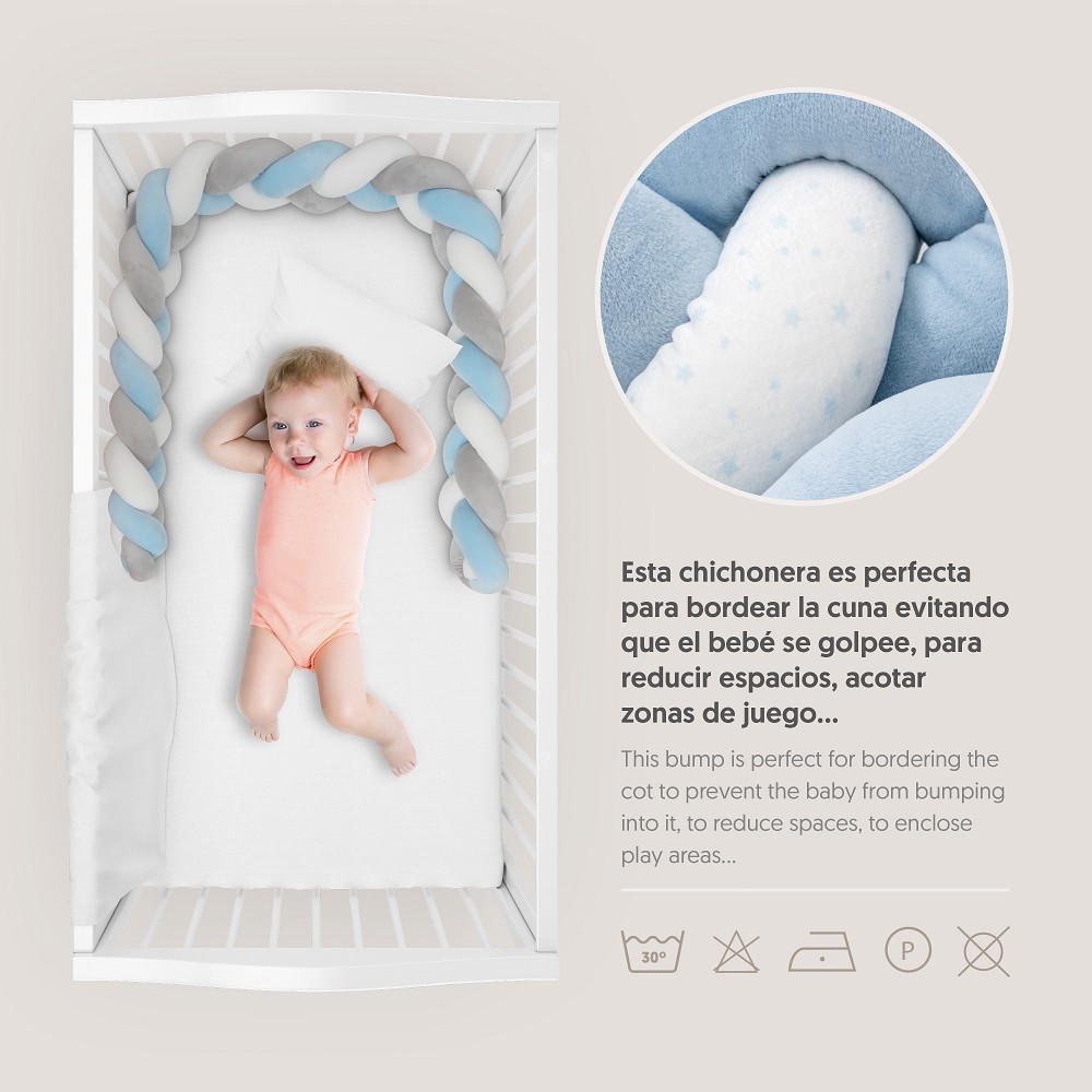 CHICHONERA CUERDA TRENZADA UNIVERSO BLANCO-AZUL INTERBABY