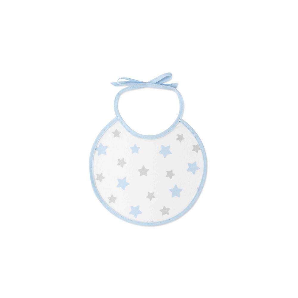 PACK 2 BABEROS OSITO LUNA ESTRELLAS 20X20 AZUL INTERBABY