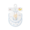 PACK 2 BABEROS OSITO LUNA ESTRELLAS 20X20 AZUL INTERBABY