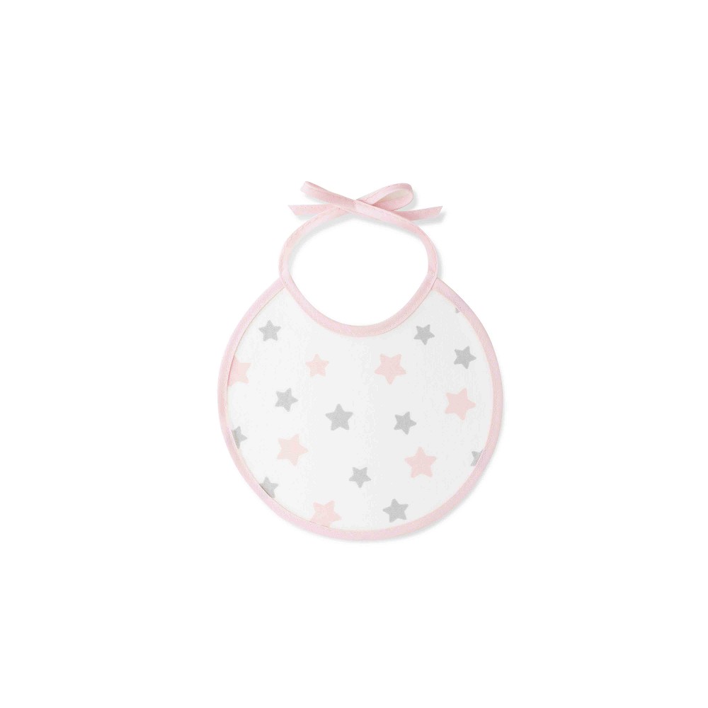 PACK 2 BABEROS OSITO LUNA ESTRELLAS 20X20 ROSA INTERBABY