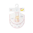 PACK 2 BABEROS OSITO LUNA ESTRELLAS 20X20 ROSA INTERBABY