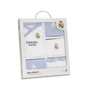 SET REGALO 5 PCS 100% ALG. T 0-6M AZUL REAL MADRID