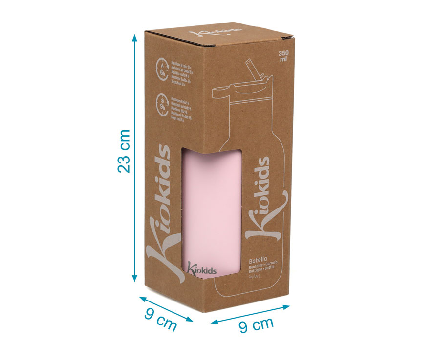 BOTELLA DE ACERO INOXIDABLE 350ML 5070 ROSA KIOKIDS