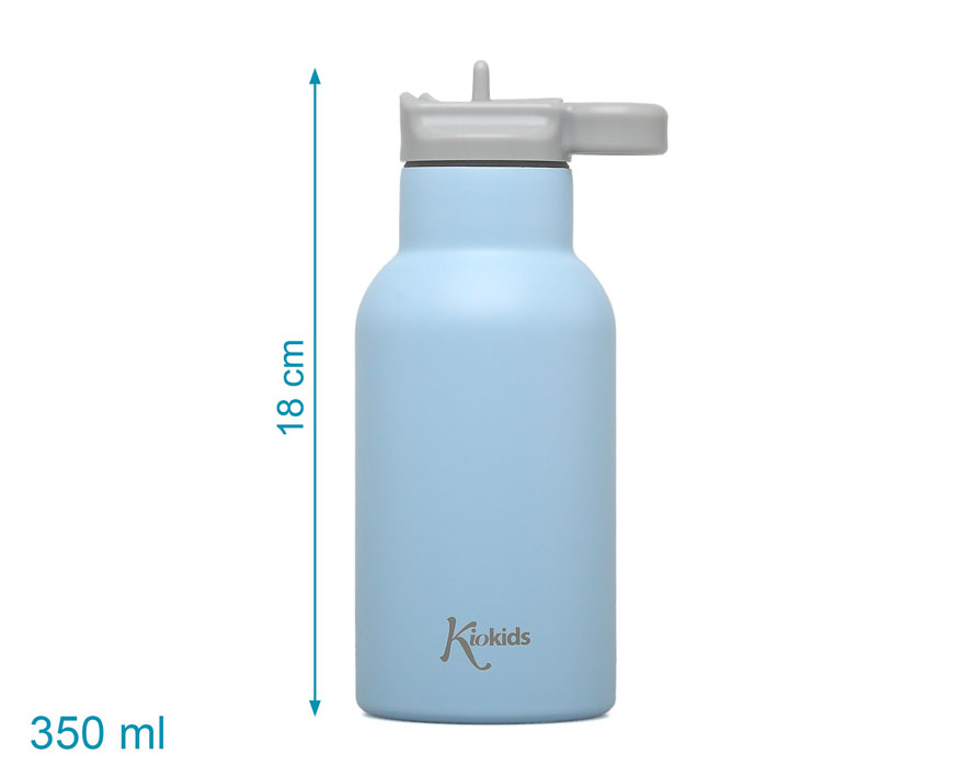 BOTELLA DE ACERO INOXIDABLE 350ML 5072 AZUL KIOKIDS