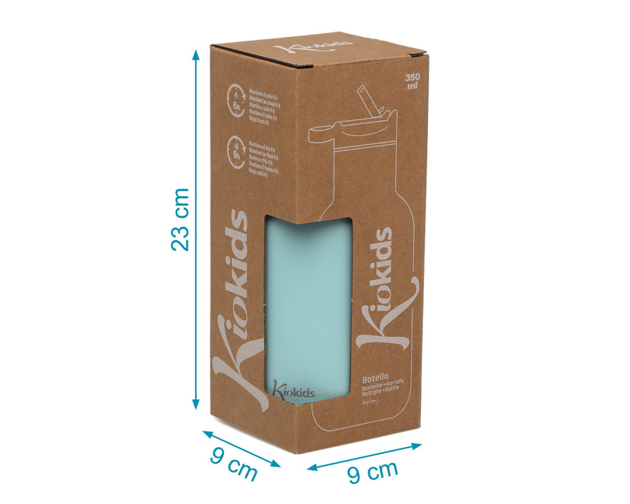 BOTELLA DE ACERO INOXIDABLE 350ML 5087 SALVIA KIOKIDS