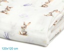 MUSELINA BAMBÚ 120X120CM CONEJITOS 5298 LAVANDA KIOKIDS