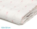 MUSELINA BAMBÚ 120X120CM ESTAMPADO 5302 ROSA KIOKIDS