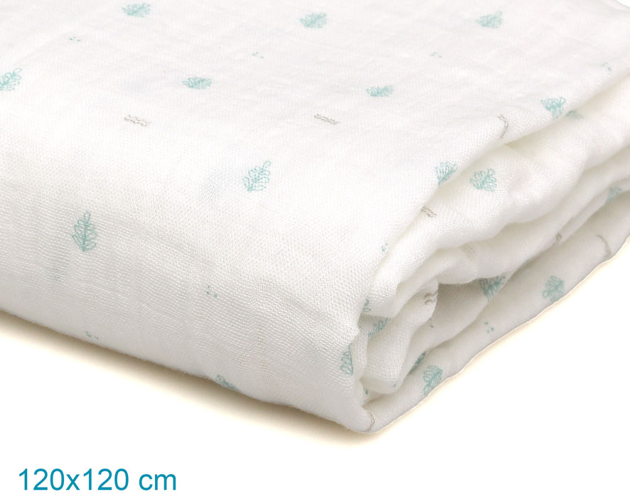 MUSELINA BAMBÚ 120X120CM ESTAMPADO 5303 SALVIA KIOKIDS