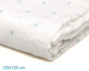 MUSELINA BAMBÚ 120X120CM ESTAMPADO 5303 SALVIA KIOKIDS