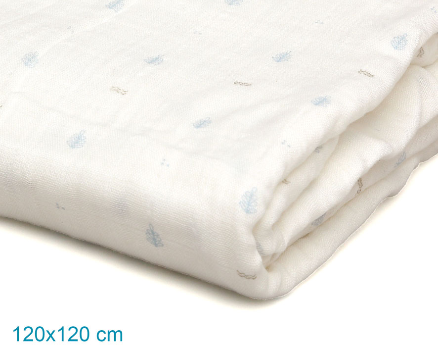 MUSELINA BAMBÚ 120X120CM ESTAMPADO 5304 AZUL KIOKIDS