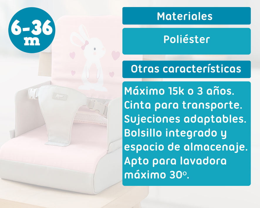 TRONA DE VIAJE CONEJO 3998 ROSA KIOKIDS