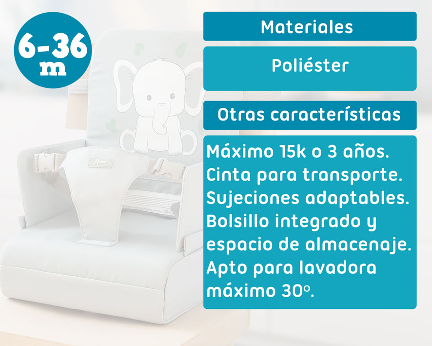 TRONA DE VIAJE ELEFANTE 4000 GRIS KIOKIDS