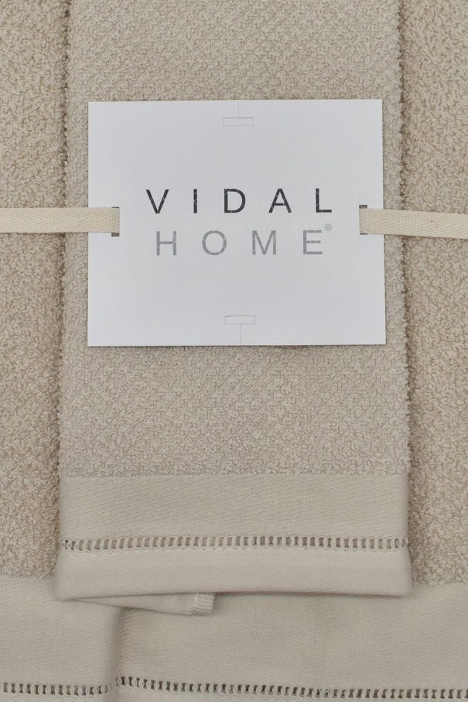 JUEGO DE TOALLAS 3PZ PONTO ABERTO BEIGE VIDAL HOME