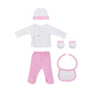 SET REGALO 5 PCS 100% ALG. T 0-6M TOPOS BAMBOO ROSA INTERBABY