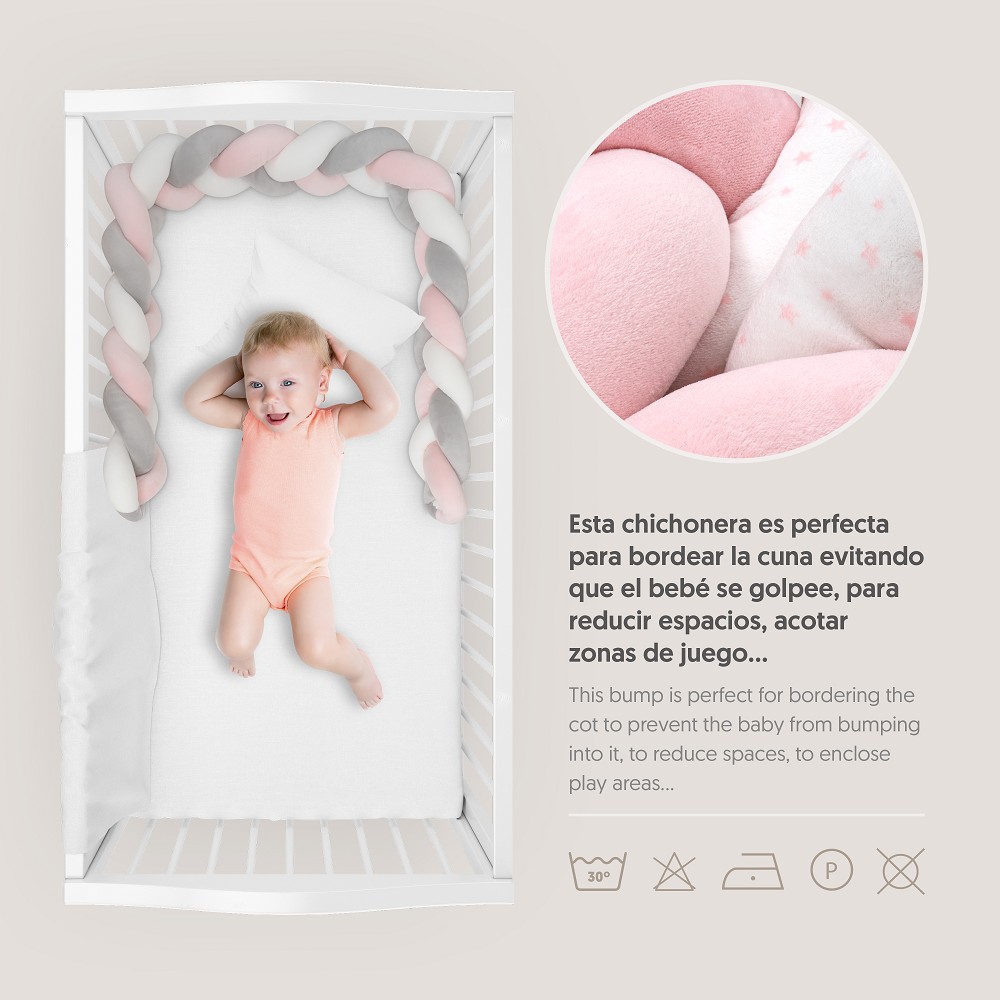 CHICHONERA CUERDA TRENZADA UNIVERSO BLANCO-ROSA INTERBABY