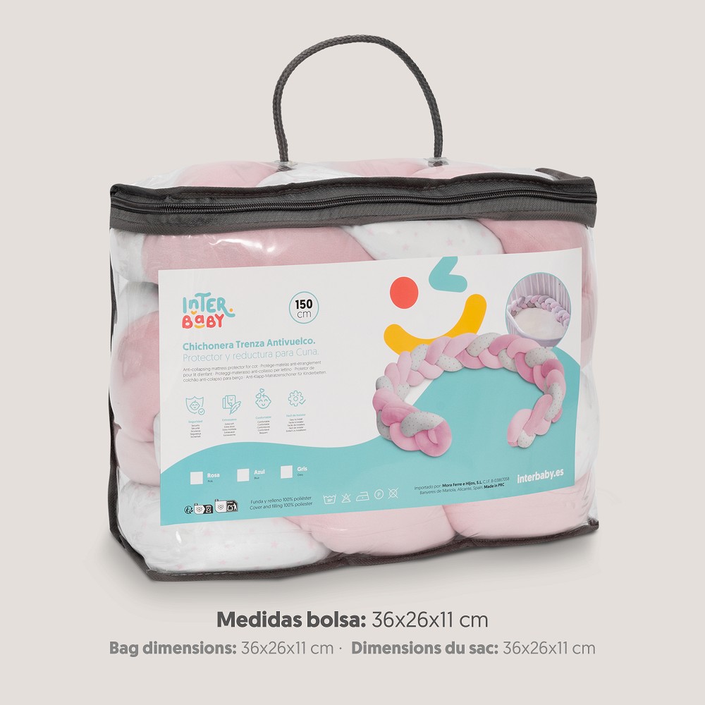 CHICHONERA CUERDA TRENZADA UNIVERSO BLANCO-ROSA INTERBABY