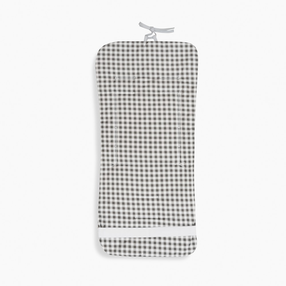 COLCHONETA REVERSIBLE VICHY+FLORES GRIS DON ALGODON