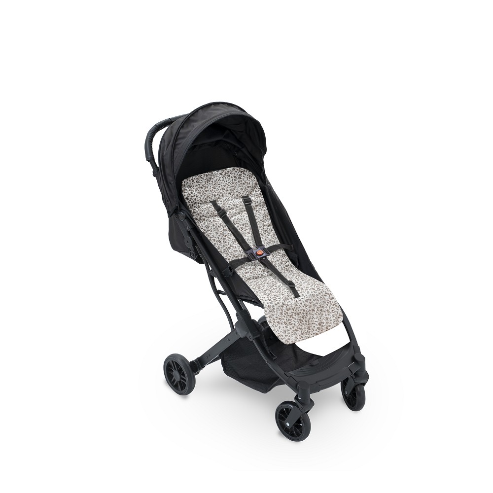 COLCHONETA REVERSIBLE VICHY+FLORES GRIS DON ALGODON