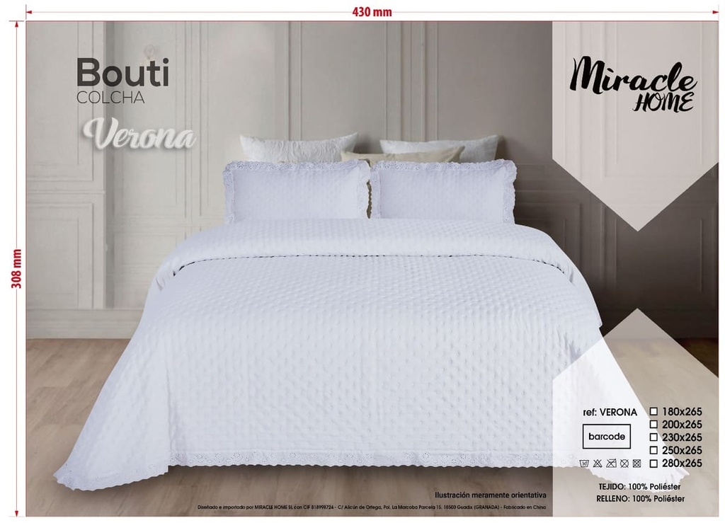 COLCHA BOUTI VERONA BLANCO MIRACLE