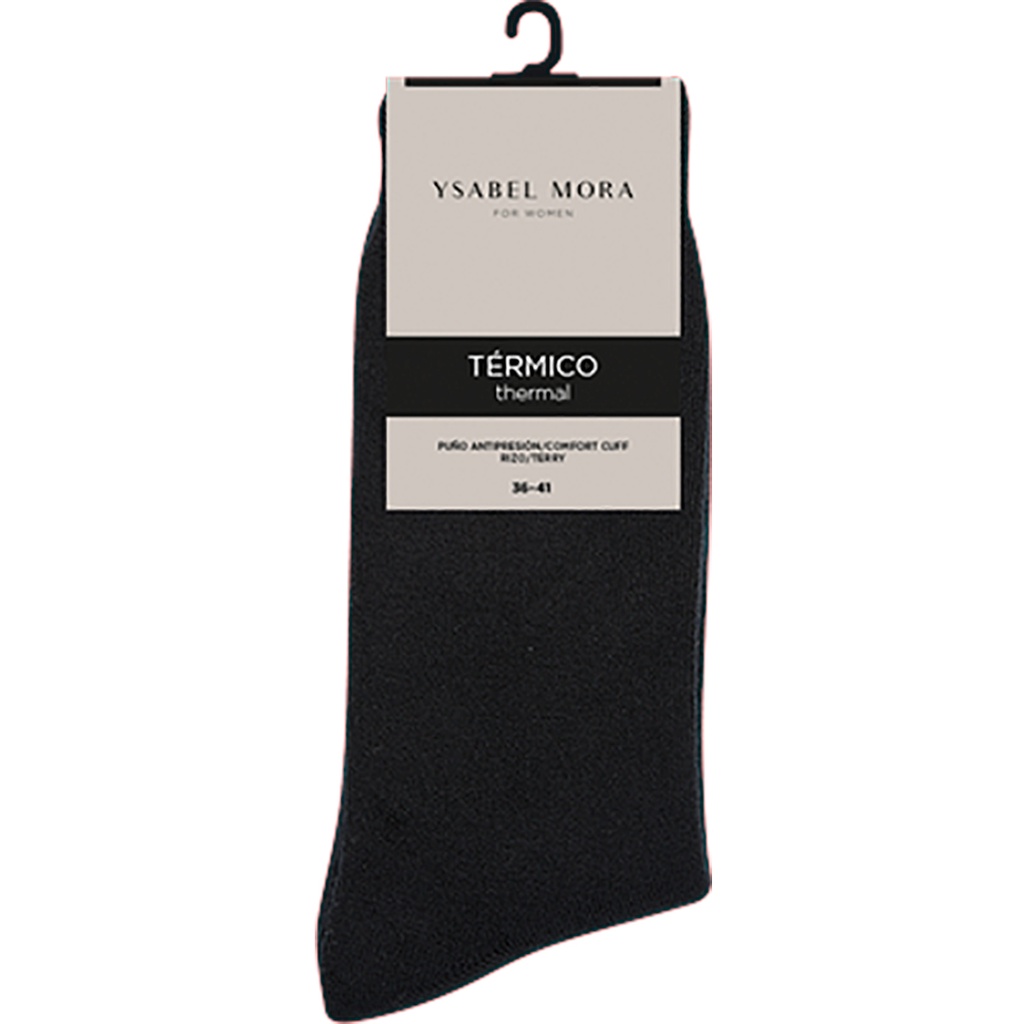 CALCETÍN MUJER TÉRMICO 12728 NEGRO YSABEL MORA