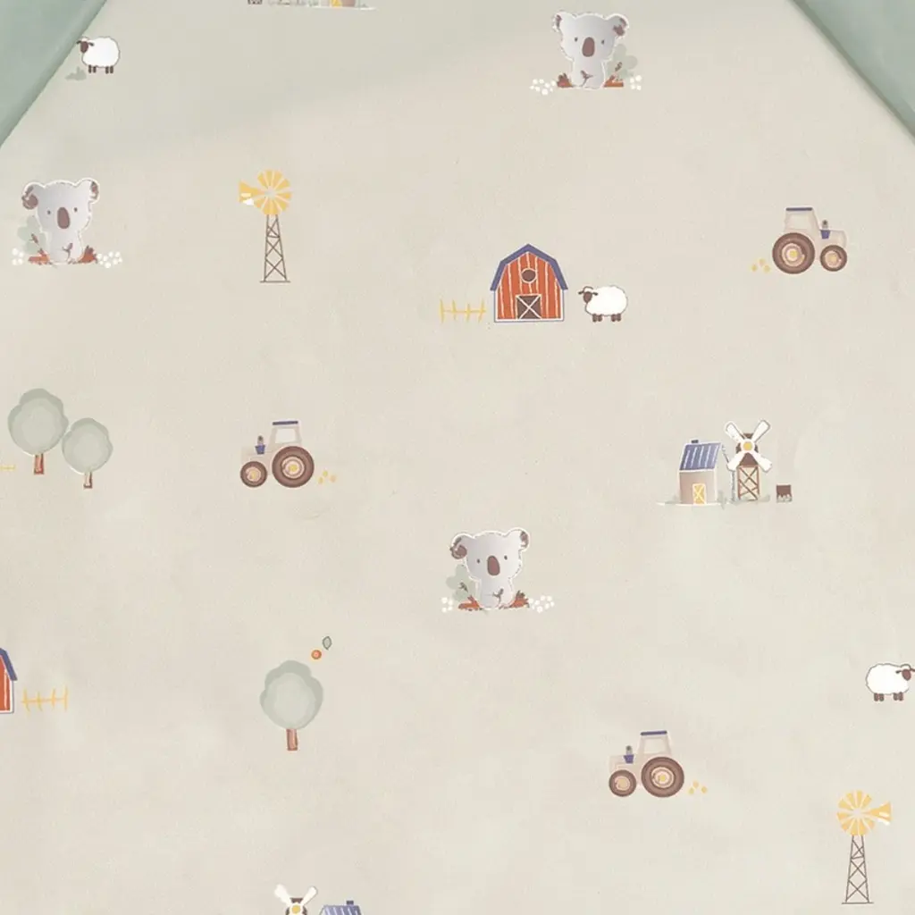 babero-con-mangas-estampado-modelo-granja-koala-estampado-verde-interbaby-al-por-mayor.webp