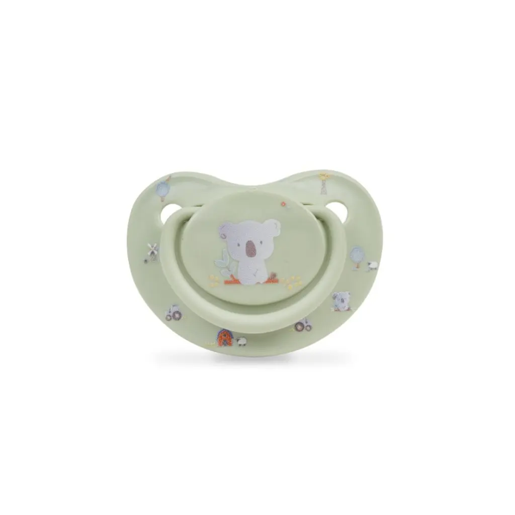 set-6-piezas-chupete-frontal-modelo-granja-koala-verde-interbaby-al-por-mayor.webp