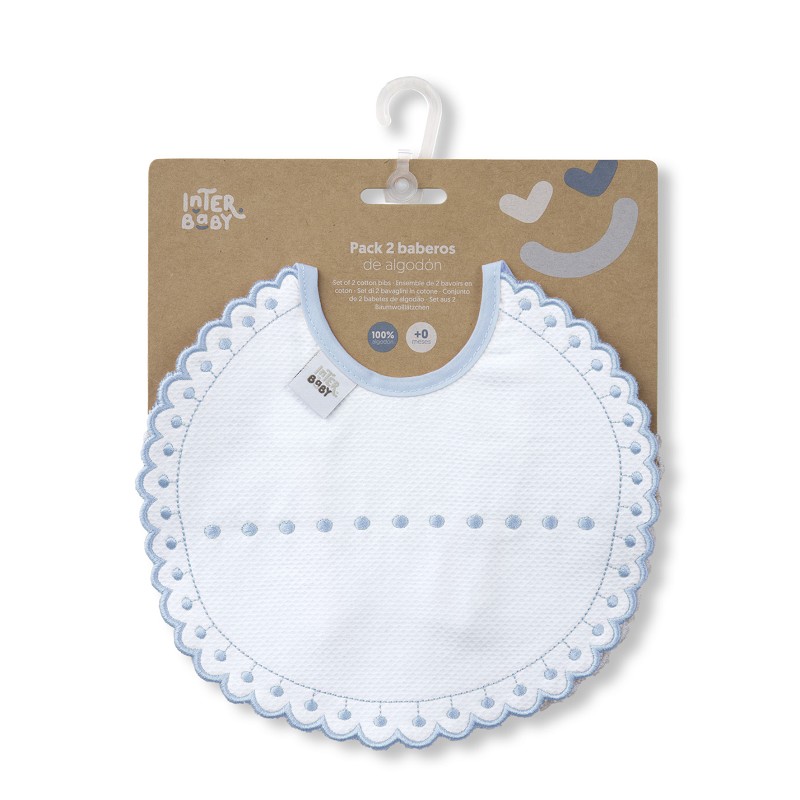 PACK 2 BABEROS R8 R-92 AZUL-GRIS INTERBABY