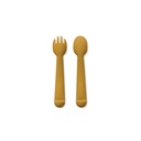 CUCHARA Y TENEDOR SILICONA SI009-75 OCRE TIERRA INTERBABY