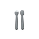CUCHARA Y TENEDOR SILICONA SI009-76 GRIS PETROLEO INTERBABY