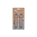 CUCHARA Y TENEDOR SILICONA SI009-76 GRIS PETROLEO INTERBABY