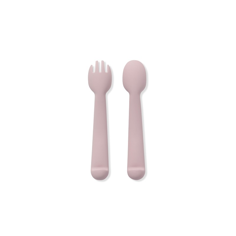 CUCHARA Y TENEDOR SILICONA SI009-66 ROSA MAQUILLAJE INTERBABY