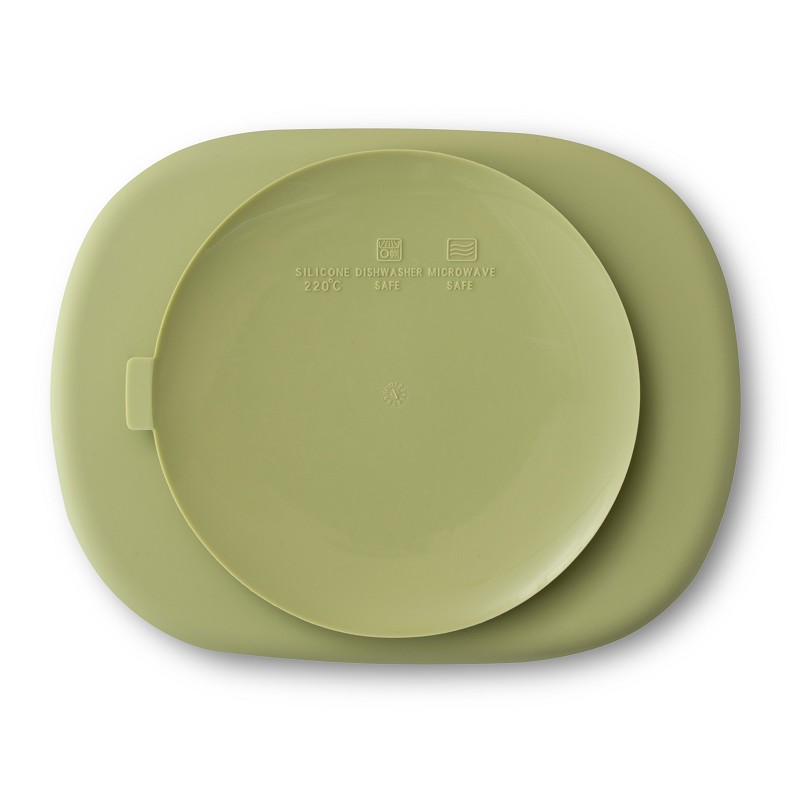 PLATO MAS TAPA SILICONA SI008-74 VERDE OLIVA INTERBABY