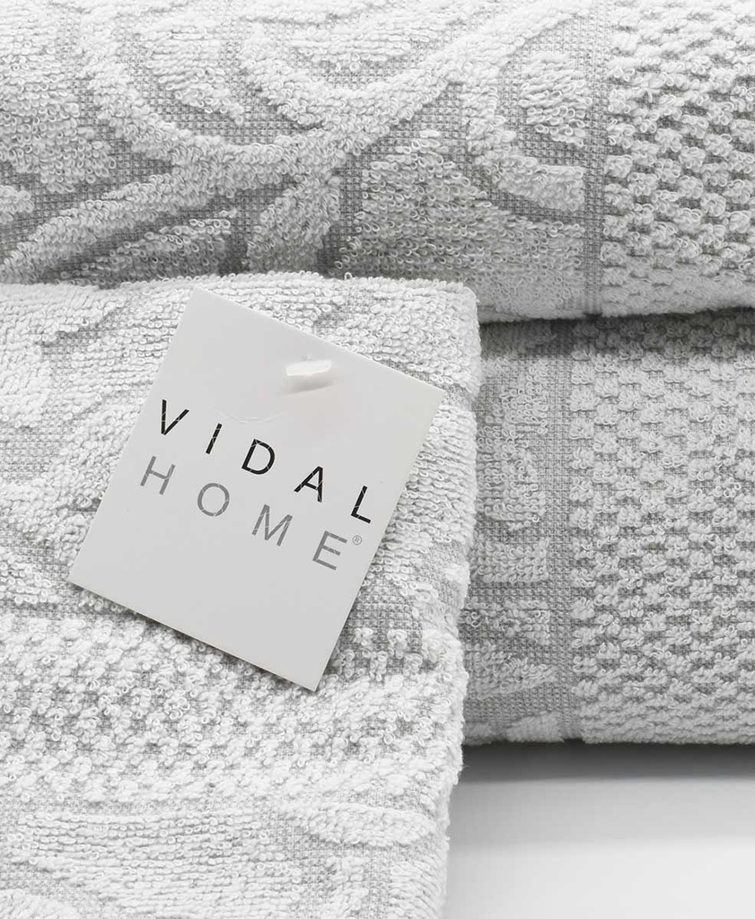 JUEGO DE TOALLAS 3PZ TULIPA GRIS CLARO VIDAL HOME