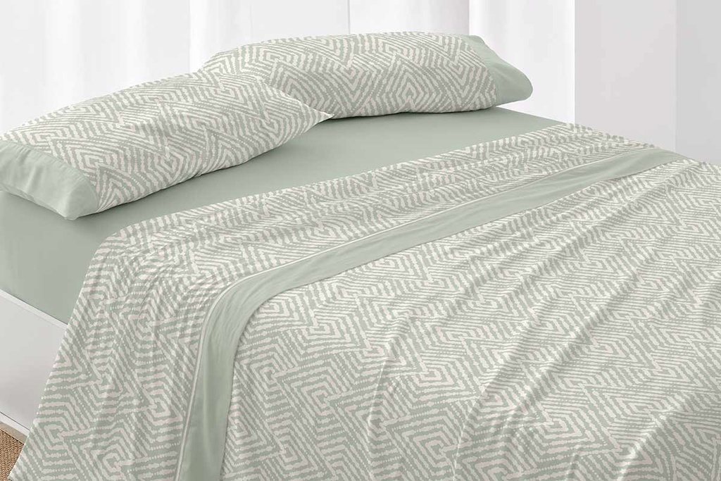 JUEGO DE SABANAS TELA 528 LAUREL BURRITO BLANCO