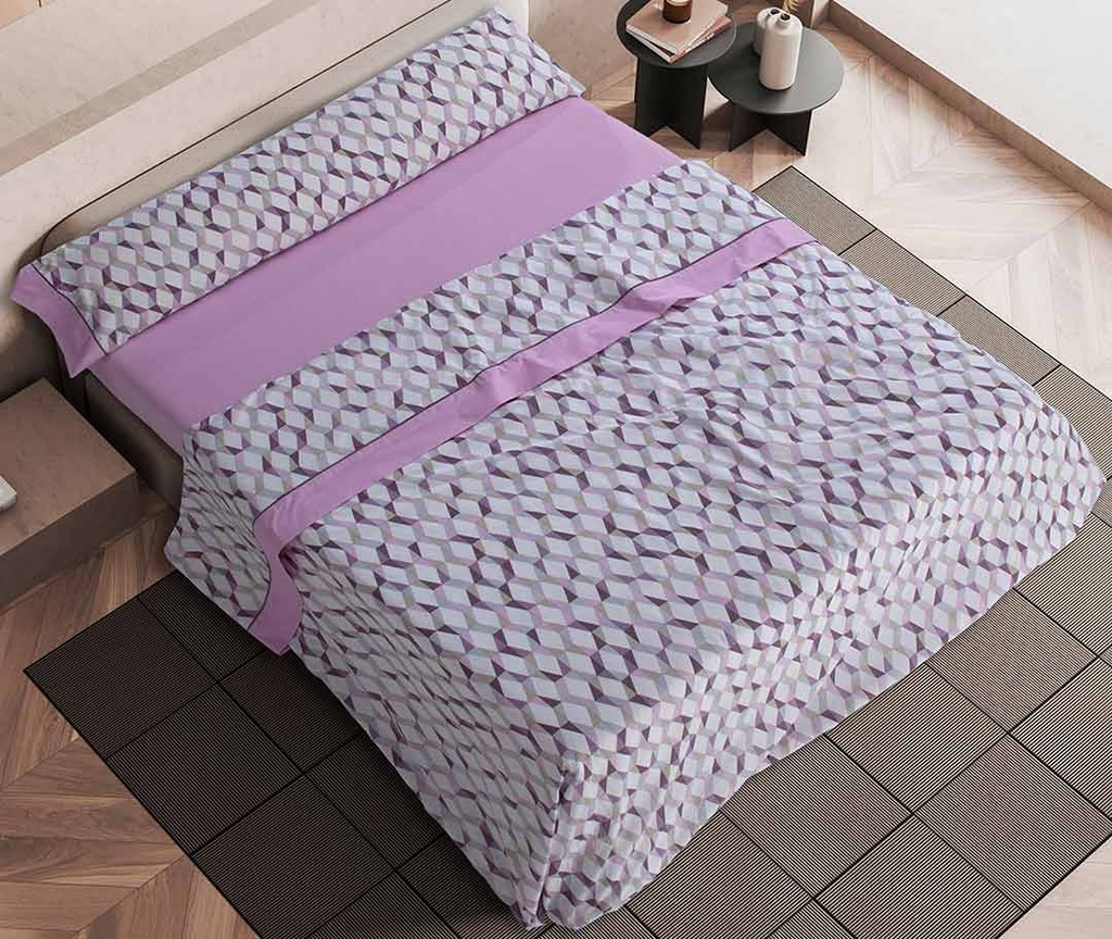 JUEGO DE SABANAS TELA M84 LILA MORA