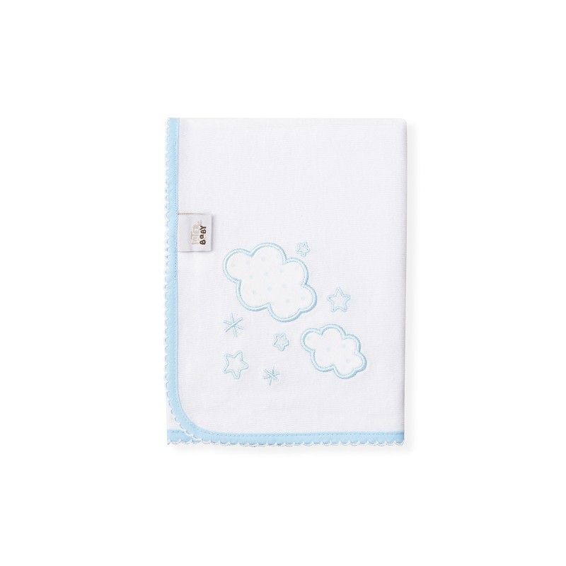 GASA BORDADA NUBES 98992-01 AZUL INTERBABY