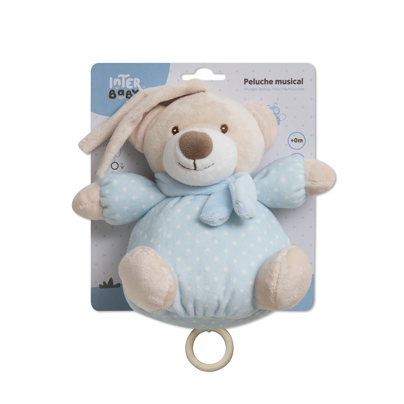 PELUCHE MUSICAL OSITO AZUL INTERBABY