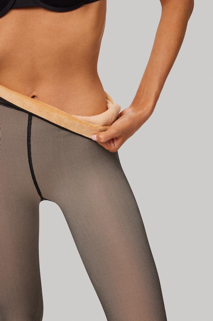 PANTY TERMICO TRANSPARENTE 190 DEN 16610 NEGRO YSABEL MORA