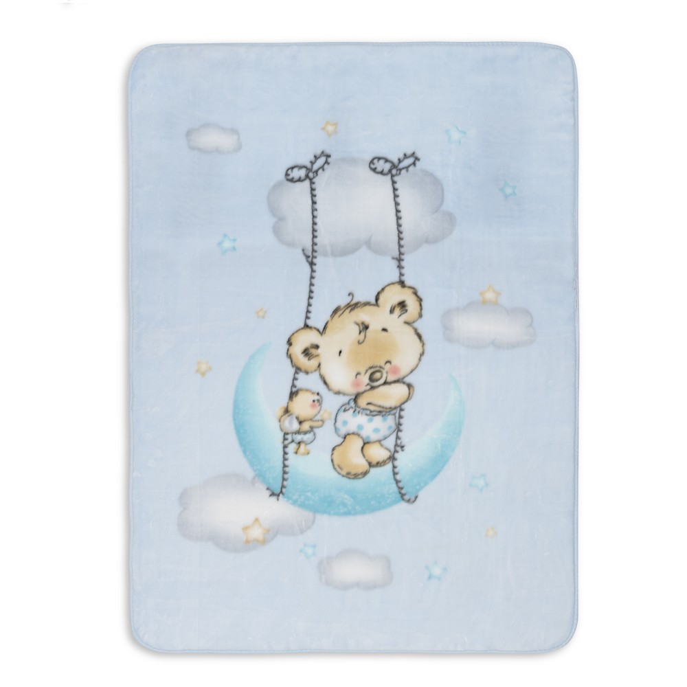 MANTA RACHEL OSITO NUBE 110X140 AZUL INTERBABY