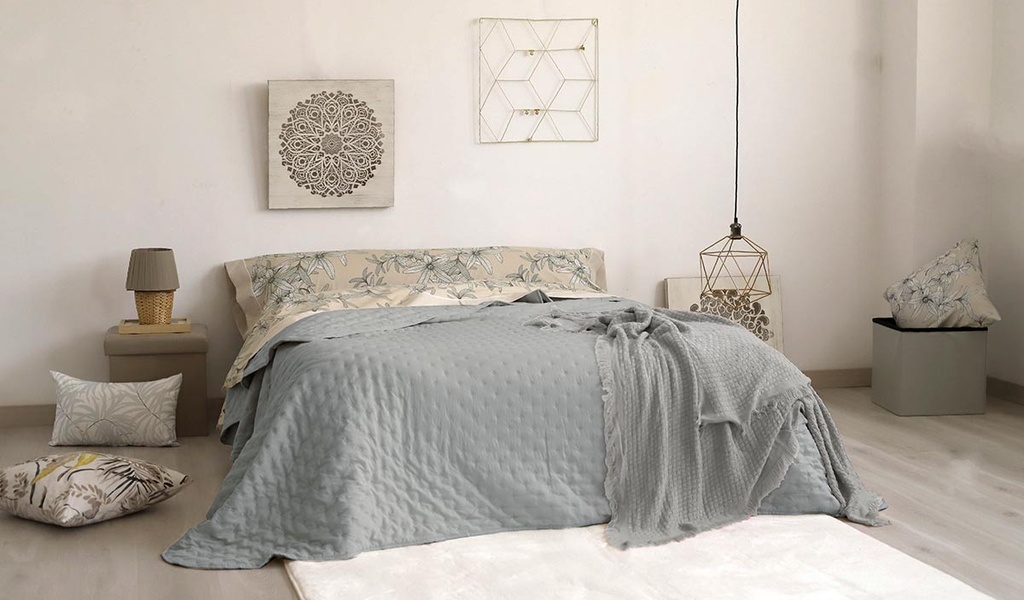 EDREDON SOFT CON BORREGUILLO DOMANI GRIS STILIA