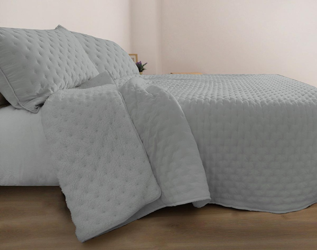 EDREDON SOFT CON BORREGUILLO DOMANI GRIS STILIA